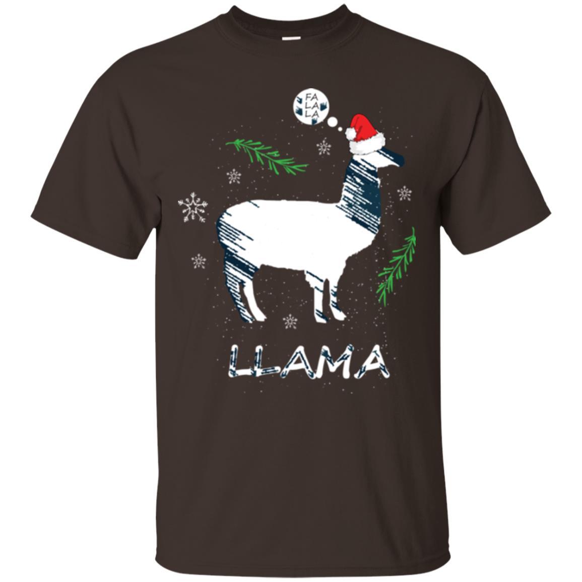 Christmas T-shirt Fa La La La Llama T-shirt Dark Chocolate