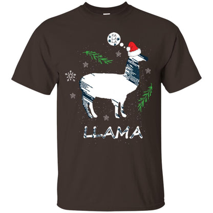 Christmas T-shirt Fa La La La Llama T-shirt Dark Chocolate