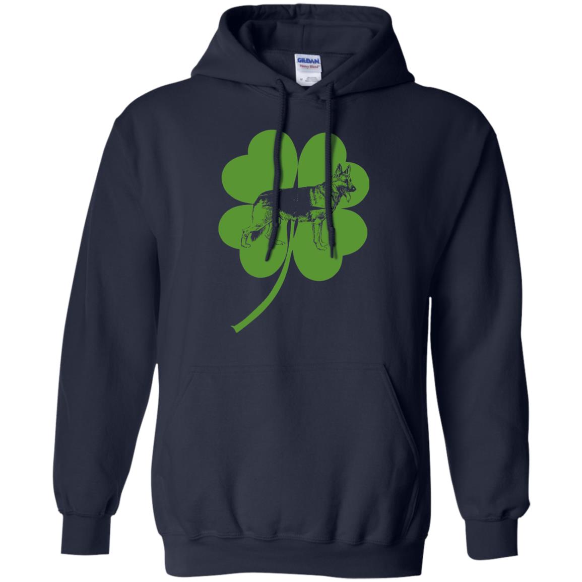German Shepherd Shamrock St. Patrick_s Day T-shirt Navy