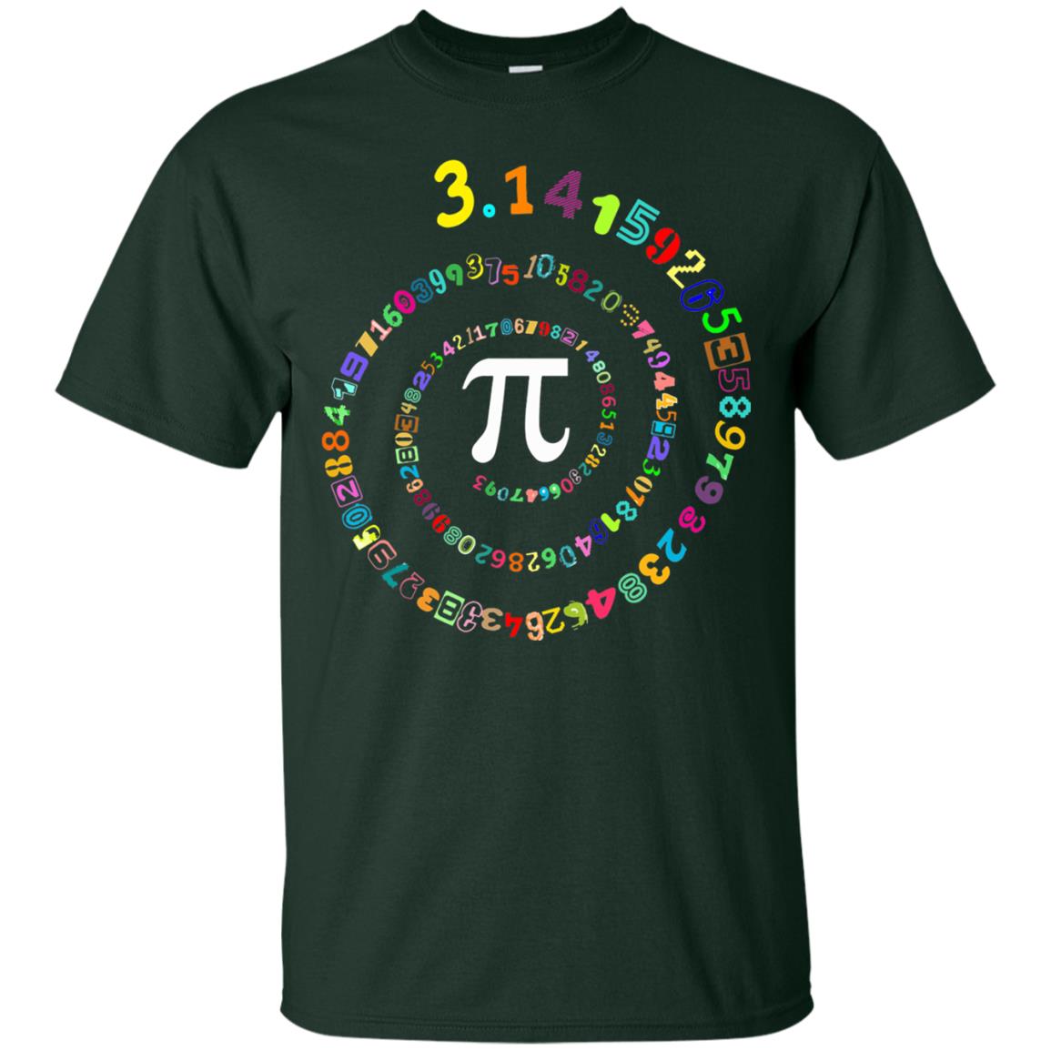 Pi Spiral Novelty Pi Day T-shirt Forest