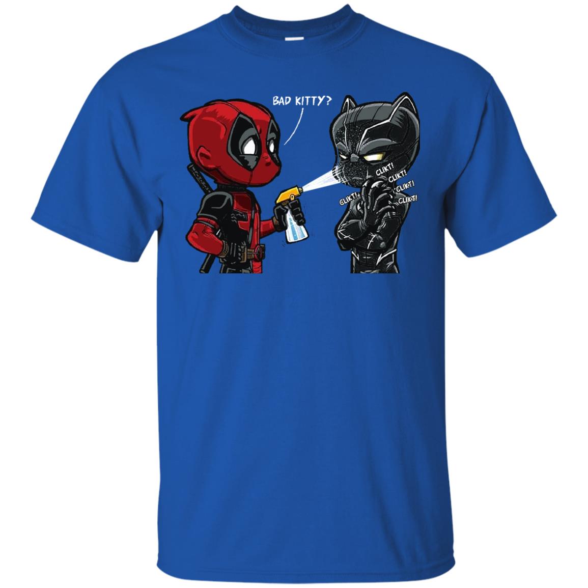 Deadpool Black Panther Bad Kitty Film Lover T-shirt Royal