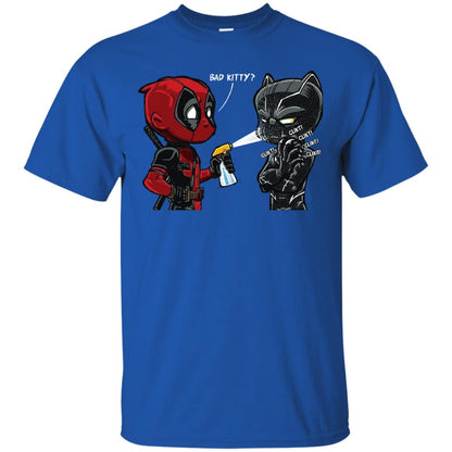 Deadpool Black Panther Bad Kitty Film Lover T-shirt Royal