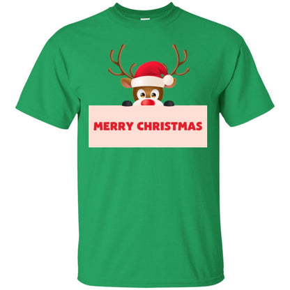 Christmas T-shirt Reindeer Merry Christmas T-shirt Irish Green