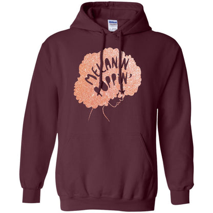 Melanin Poppin Black Beauty African Pride Rose Gold T-shirt Maroon
