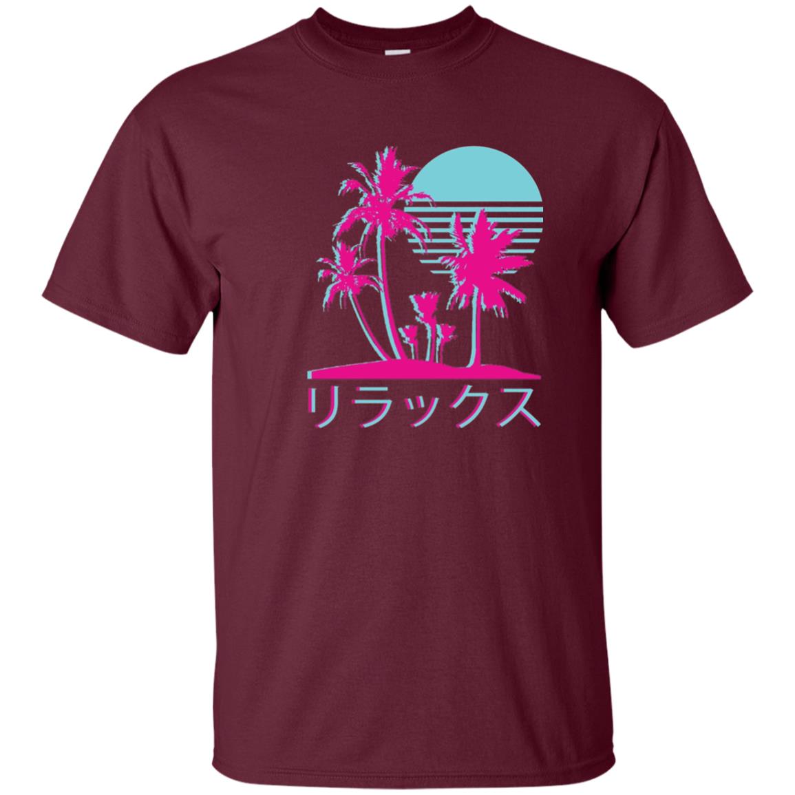 Aesthetic Vaporwave Otaku Summer Shirt Maroon