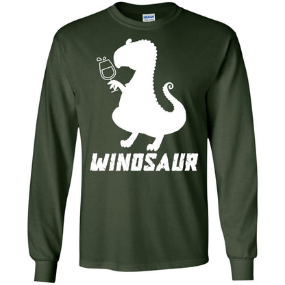 Drinking Party T-shirt Winosaur Wine Dinosaur Forest Green