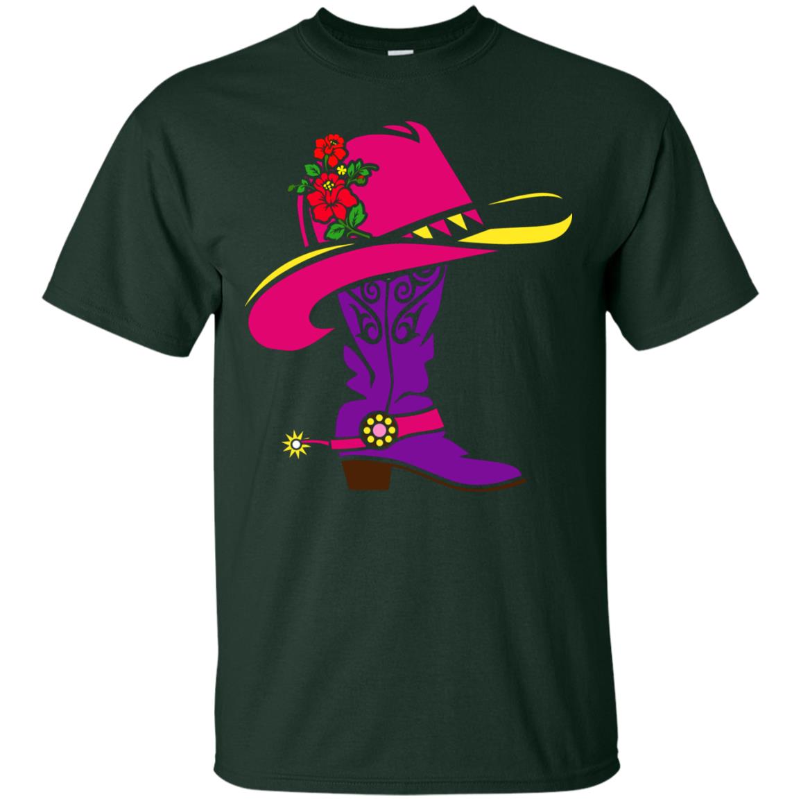 Cowgirl Boots With Hat T-shirt Forest