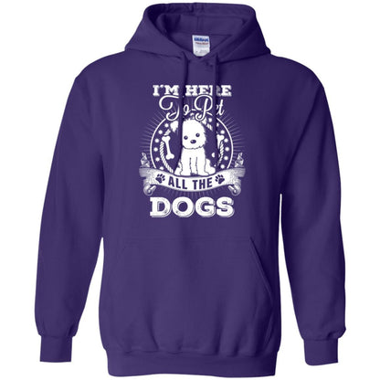 Dog Lover T-shirt I'm Here To Pet All The Dogs Purple