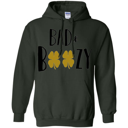 Bad And Boozy Funny Saint Patrick Day Drinking T-shirt Forest Green