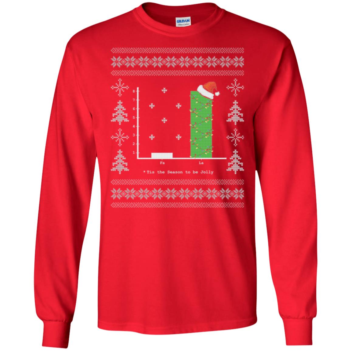 Christmas T-shirt Carol Bar Graph Red