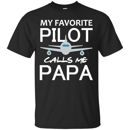 My Favorite Pilot Calls Me Papa Shirt For Grandpa Black