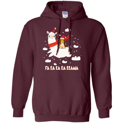 Fa La La La Llama With Beagle X-mas Gift Shirt Maroon