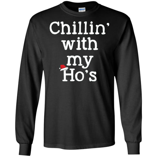 Christmas T-shirt Chillin With My Ho_s Black