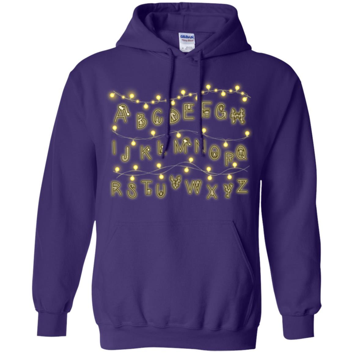 Alphabet Fairy Lights T-shirt Purple