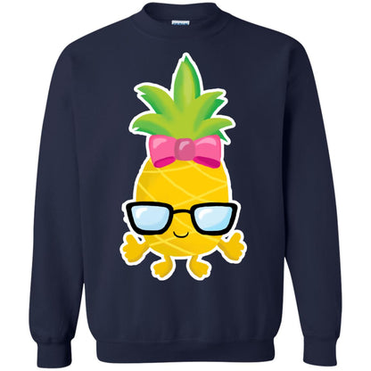 Funny Pineapple With Glasses For Girls Womens Shirt Navy
