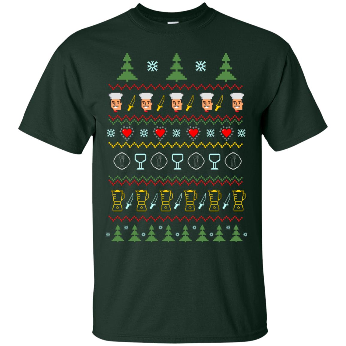 Chef Christmas X-mas Gift Shirt For Cooking Lovers Forest