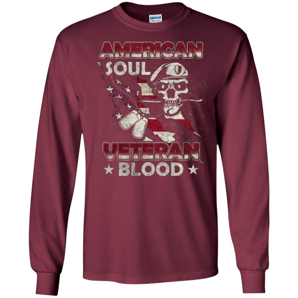 American Soul Veteran Blood Shirt Maroon