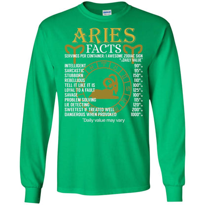 Aries Facts Zodiac Sign T-shirt Irish Green