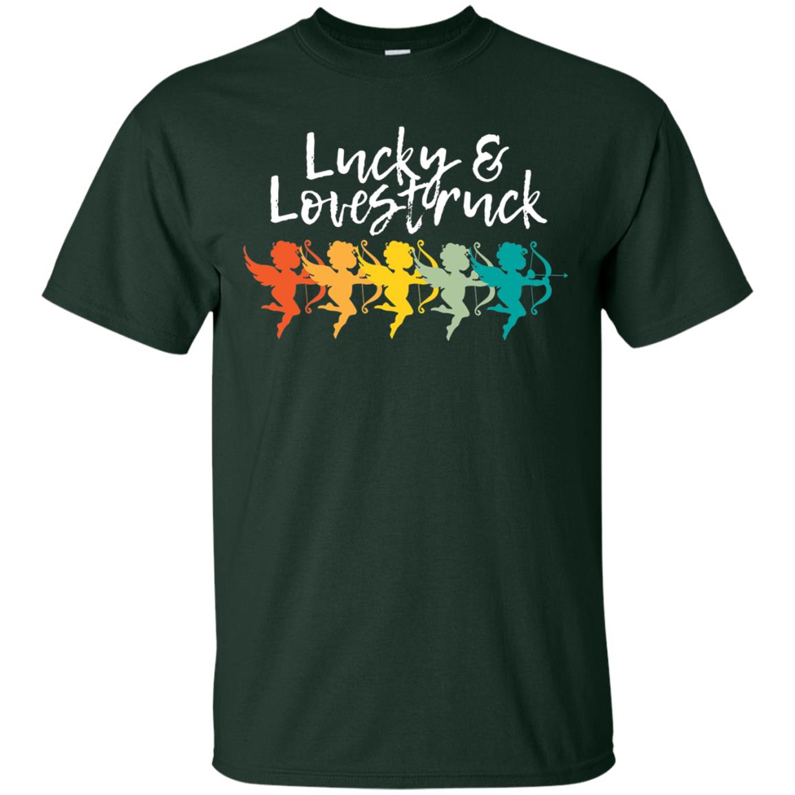 Vintage Retro Valentine_s Lucky Lovestruck Tshirt Forest