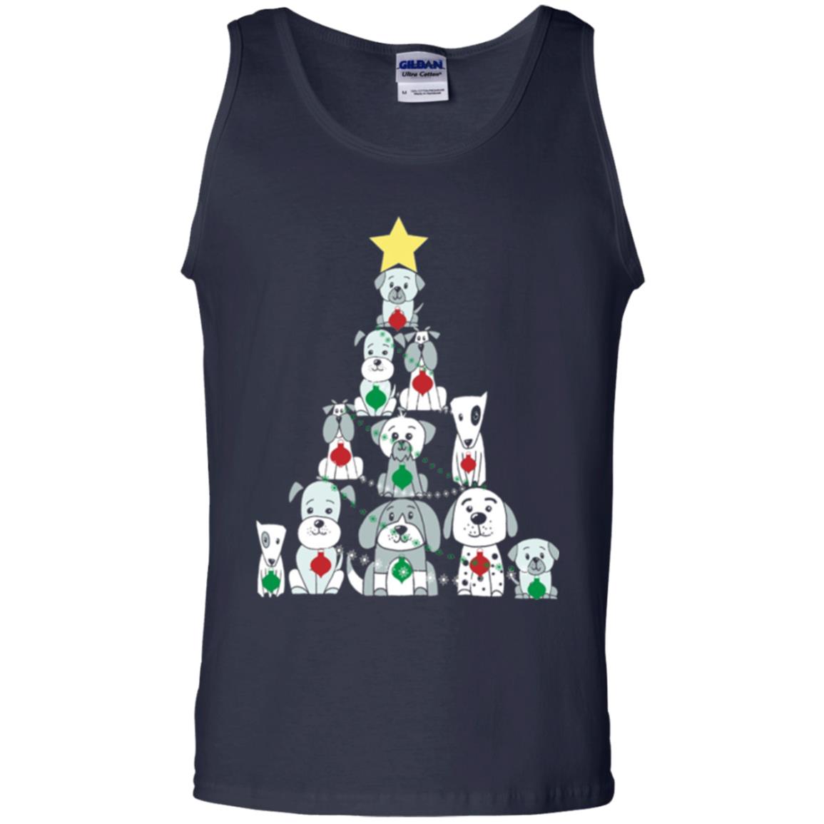 Dogs Lovers T-shirt Christmas Tree By Dogs Navy