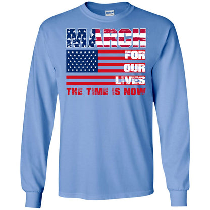 March For Our Lives The Time Is Now Gun Controls T-shirt Carolina Blue