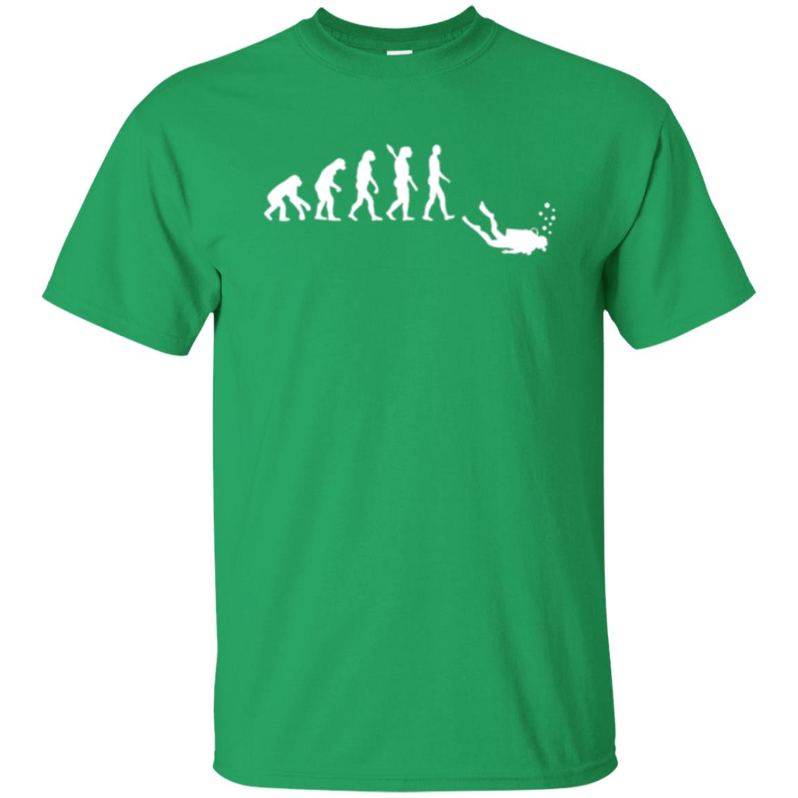 Evolution Of Man Funny Scuba Diving T-shirt Irish Green