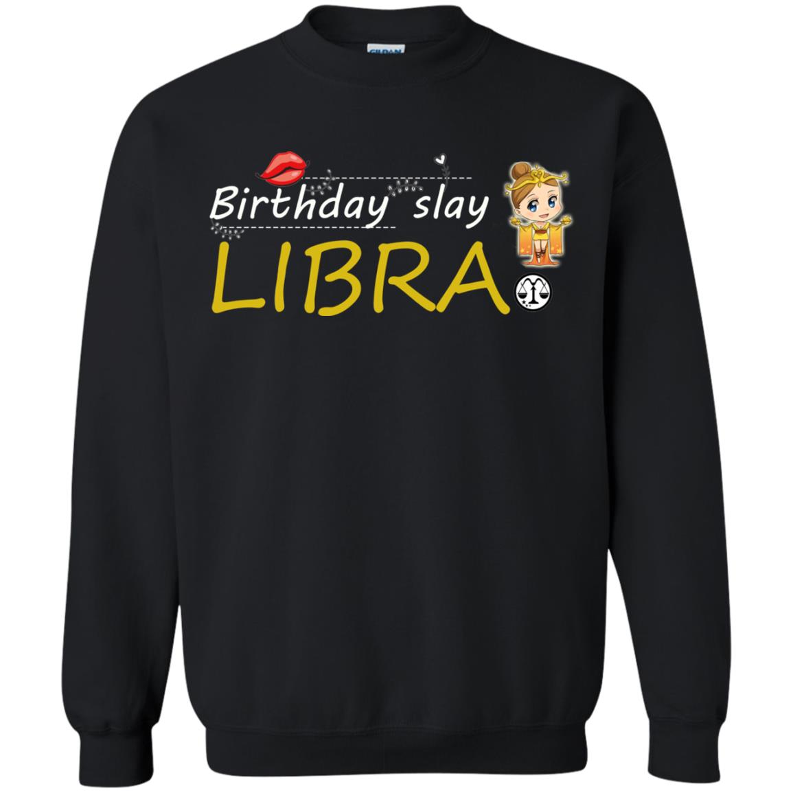 Cute Libra Girl Birthday Lip Slay T-shirt Black
