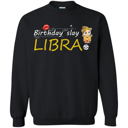 Cute Libra Girl Birthday Lip Slay T-shirt Black