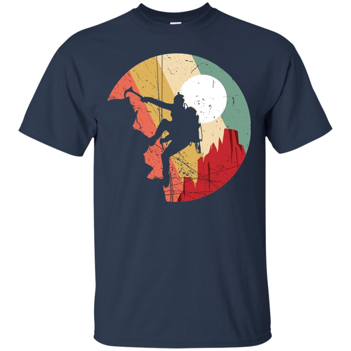 Rock Climbing Mountain Climbing Lover T-shirt Navy
