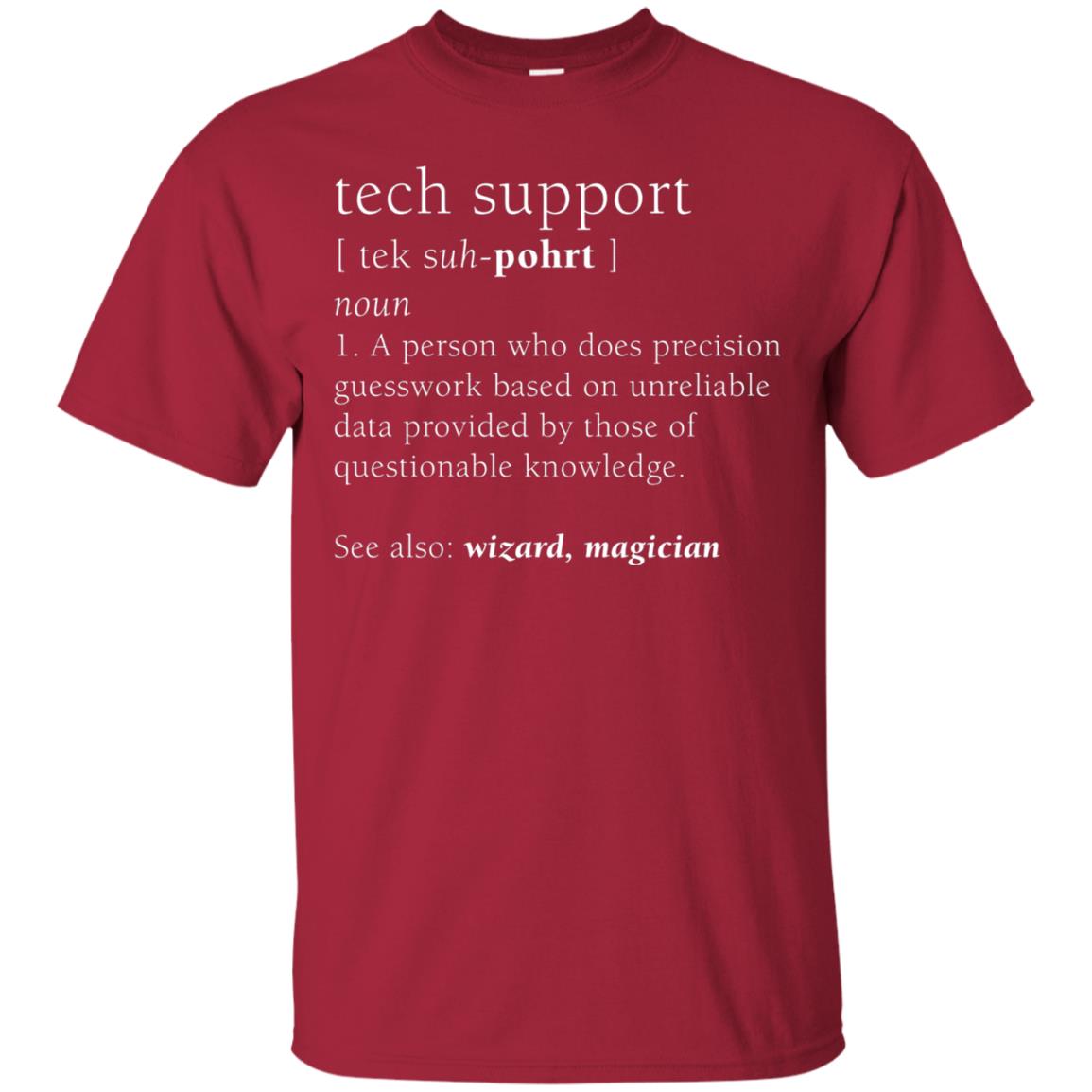 Tech Support Definition Funny Cute Computer Nerd Shirt Cardinal