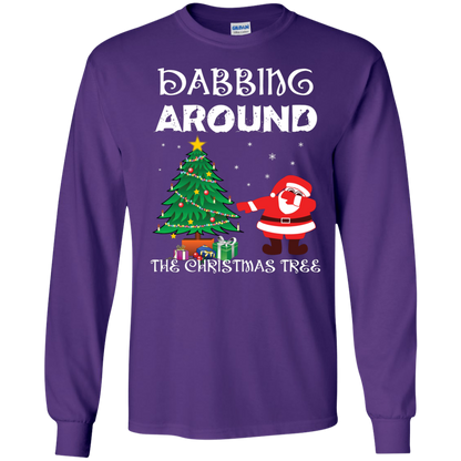 Christmas T-Shirt Dabbing Around The Christmas Tree Purple