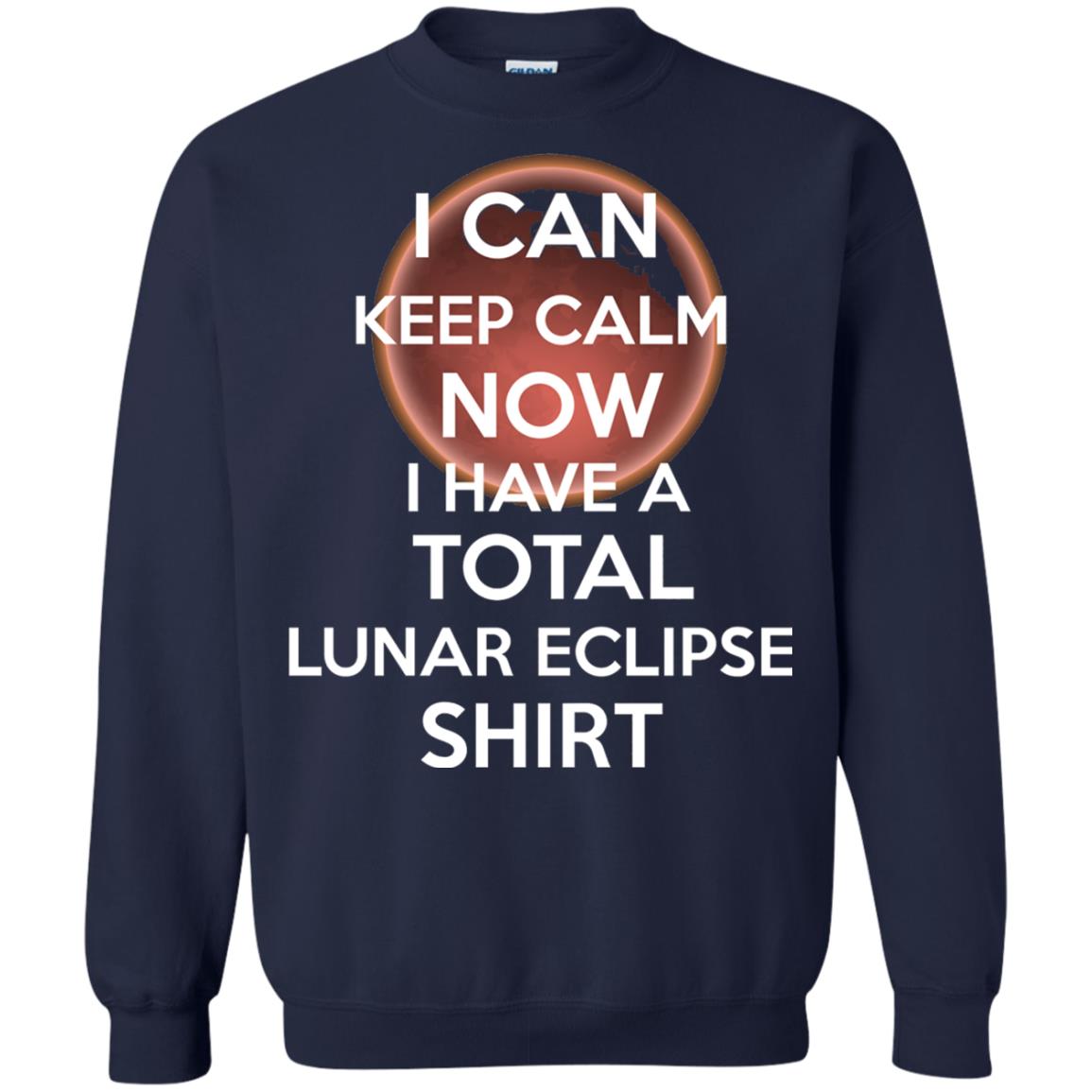 Lunar Eclipse 2018 Shirt Blood Moon Keep Calm Now T-shirt Navy