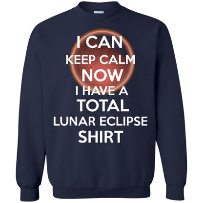 Lunar Eclipse 2018 Shirt Blood Moon Keep Calm Now T-shirt Navy