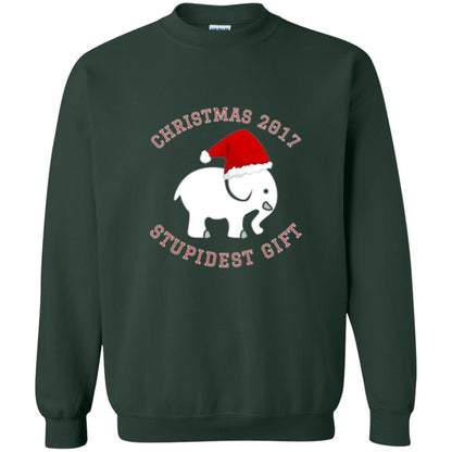 Christmas T-shirt White Elephant Christmas 2017 Stupidest Gift Forest Green