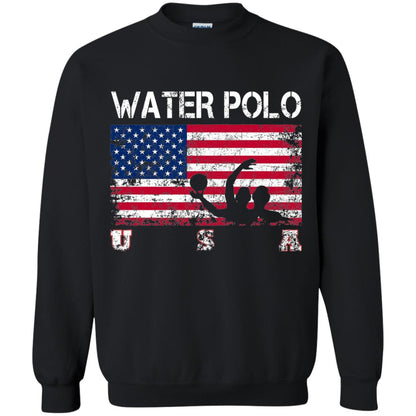 Water Polo Team American Flag Water Polo T-shirt Black