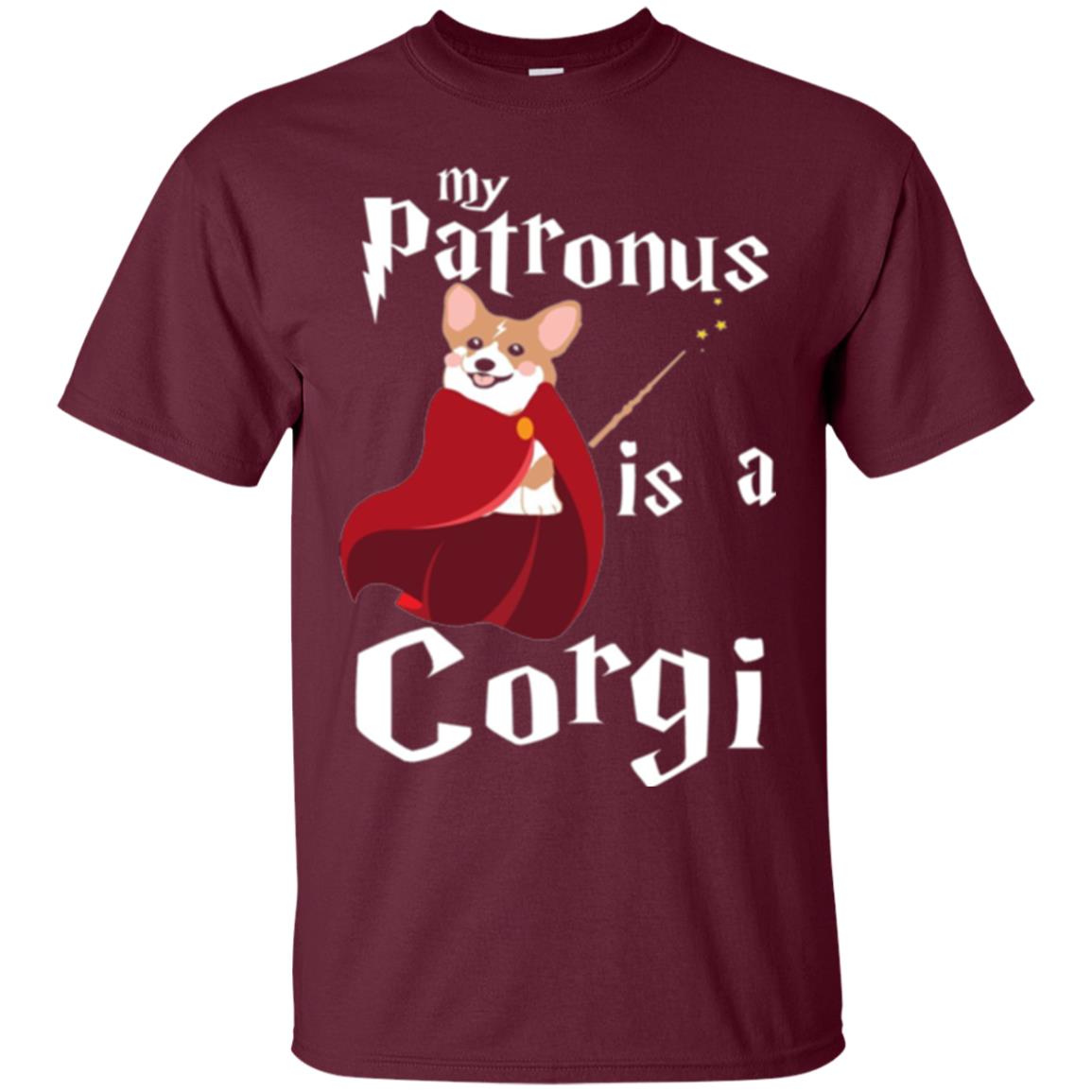 Dog Lover T-shirt My Patronus Is A Corgi Maroon
