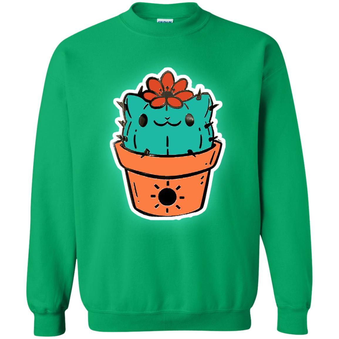 Cat Lovers T-shirt Catcus Irish Green
