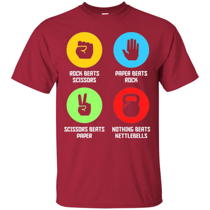Fitness Gym Sports T-shirt Funny Nothing Beats Kettlebells Cardinal