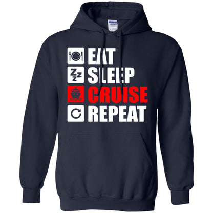 Eat Sleep Cruise Repeat Summer Vacation T-shirt Navy