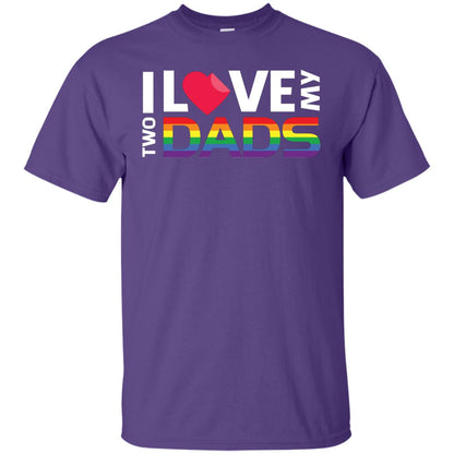 I Love My Two Dads Lgbt Shirt Purple