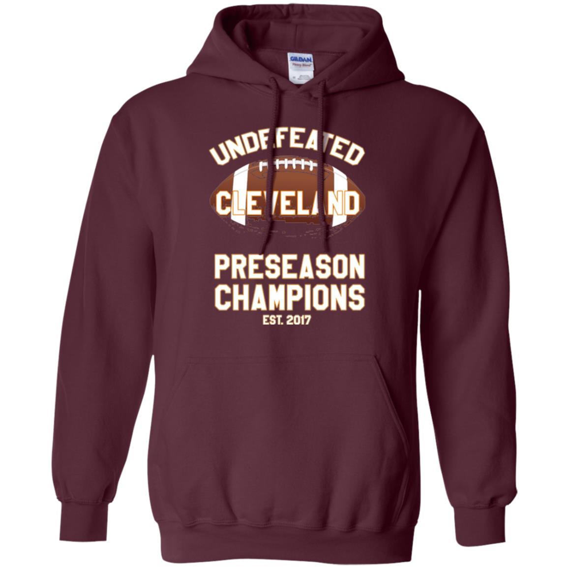 Football T-shirt Cleveland Football Undefeated Preseason Champion Maroon