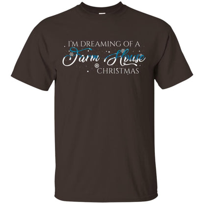 I'm Dreaming Of A Farm House Christmas X-mas Gift Shirt Dark Chocolate
