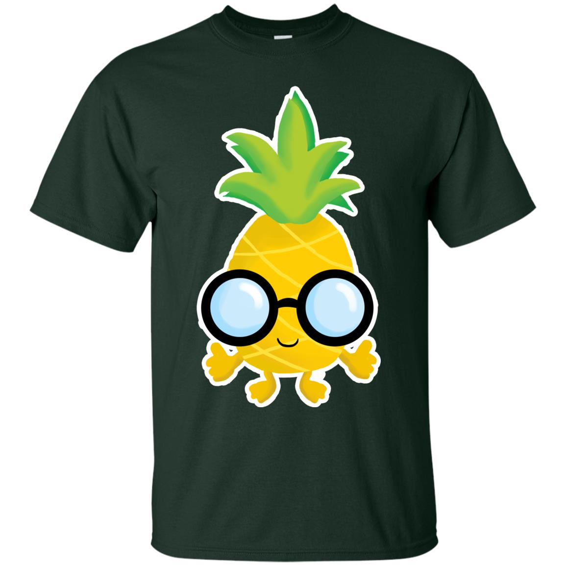 Funny Pineapple With Glasses For Boys Mens Shirt Forest