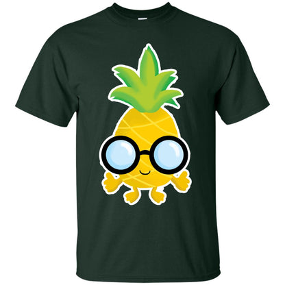 Funny Pineapple With Glasses For Boys Mens Shirt Forest