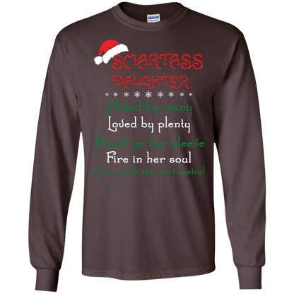 Christmas T-shirt Smartass Daughter Hated By Many Dark Chocolate