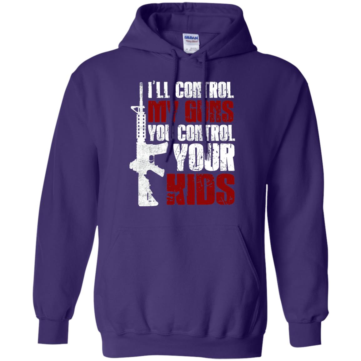 I Will Control My Guns You Control Your Kids Gun Control Shirt Purple