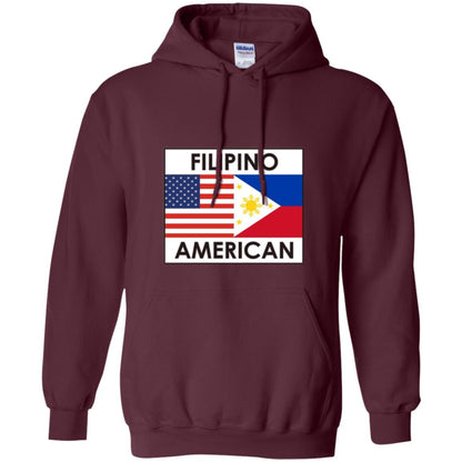 Filipino American T-shirt Philippines Usa Flags Maroon