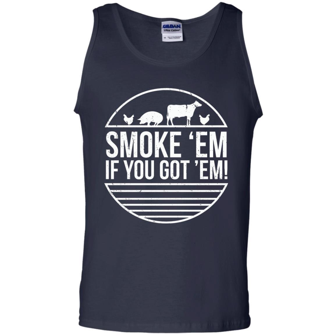 Bbq T-shirt Smoke 'em If You Got 'em Navy
