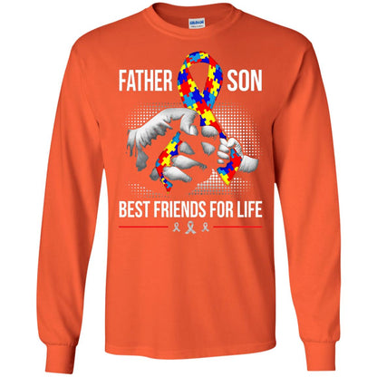 Father And Son Best Friends For Life Autism Awareness T-shirt Orange