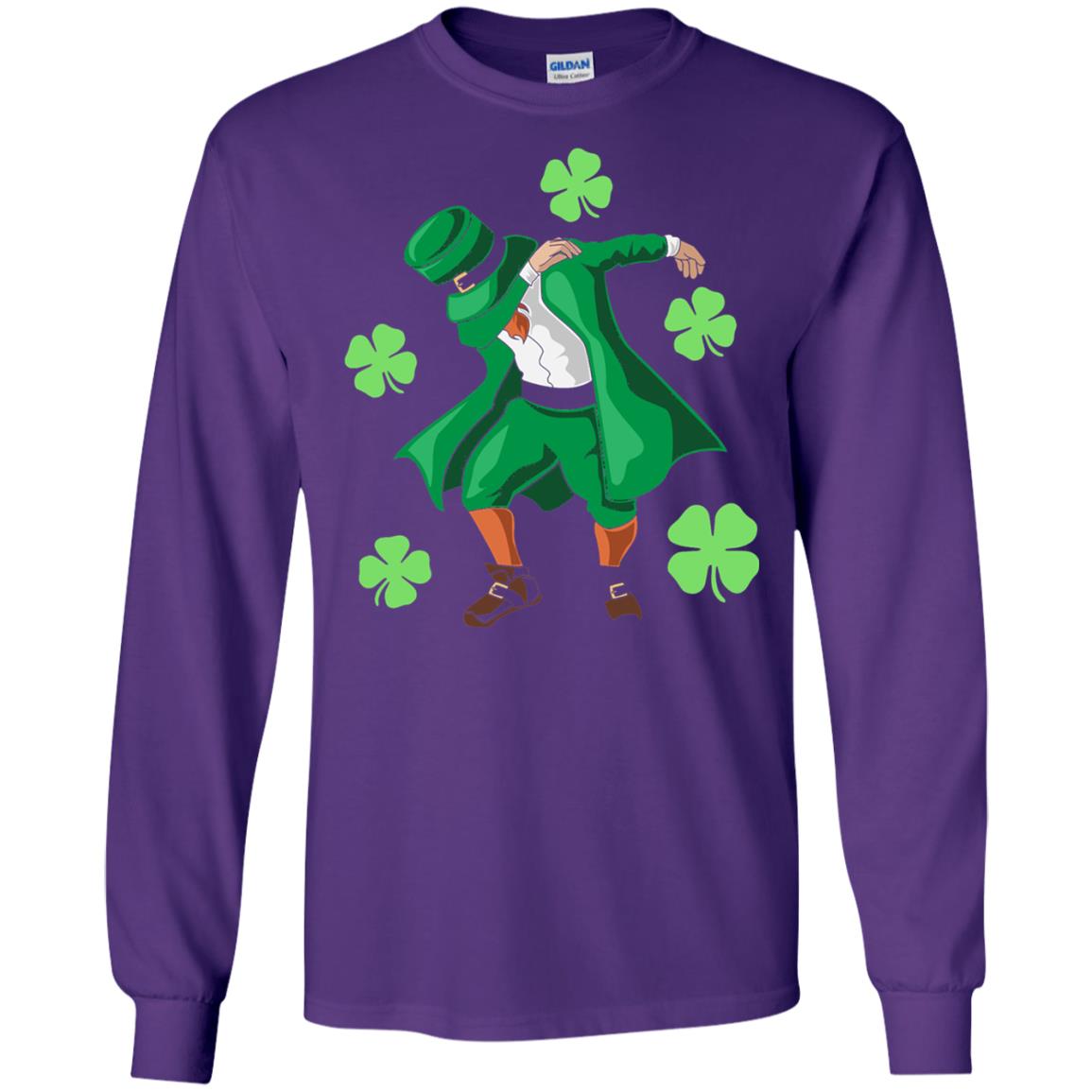 Funny Dabbing Leprechaun St. Patricks Day T-shirt Purple